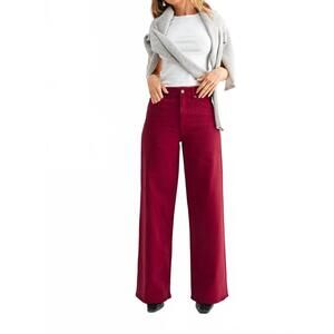 NEW JBD. palazzo wide leg jean in dark cherry